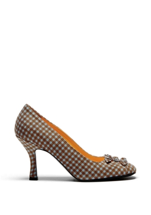 LILI CURIA Babette three buckle pumps - Brown