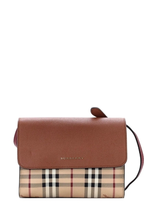 Burberry Pre-Owned Loxley Haymarket Coated Canvas and Leather Small crossbody bag - Brown