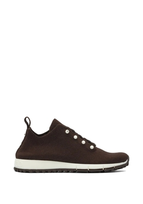 Jimmy Choo Veles cashmere faux pearl-detail sneakers - Brown