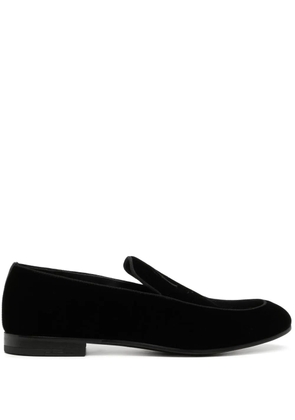 Giorgio Armani embroidered-logo detail loafers - Black