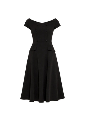 NISSA A-line button crepe dress - Black