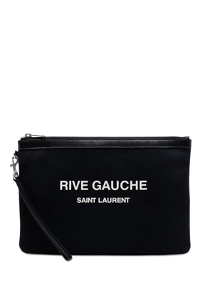 Saint Laurent Pre-Owned 2020 Canvas Rive Gauche clutch bag - Black