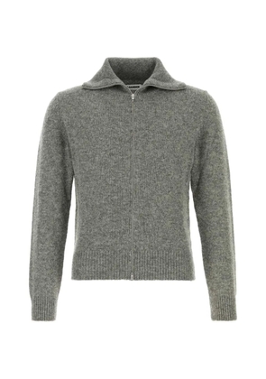 Jil Sander mélange-effect zip-up cardigan - Grey