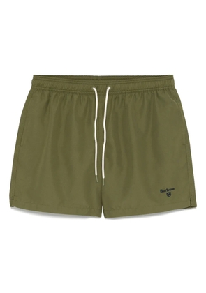 Barbour logo-embroidered swim shorts - Green