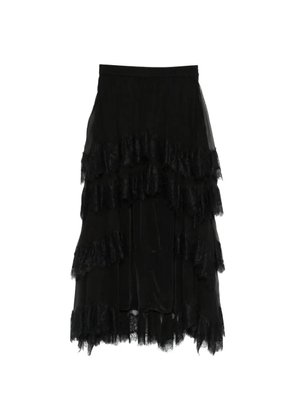 Mes Demoiselles lace ruffled skirt - Black