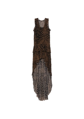 Blumarine ruffled zebra-print mini dress - Black