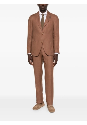 Lardini logo-detail single-breasted suit - Brown