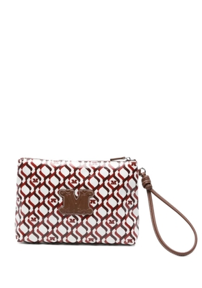 Max Mara patterned clutch bag - White