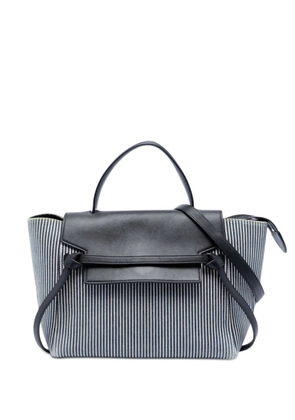 Celine Pre-Owned 2017 Mini Striped Canvas and Leather Belt Bag satchel - Blue