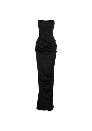 V:PM ATELIER Flavia draped-detail maxi dress - Black
