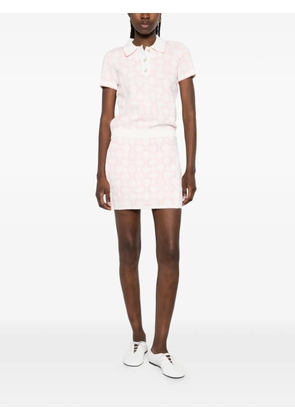 Casablanca geometric print wrap skirt - White