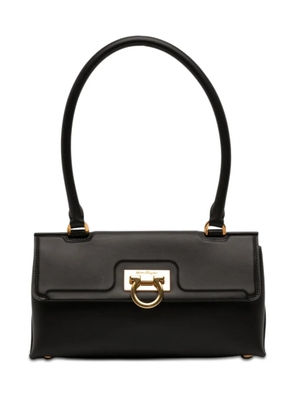 Ferragamo Pre-Owned 2000-2025 Leather Gancini Trifolio Swing Top Handle Bag handbag - Black