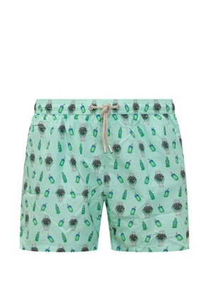 MC2 Saint Barth watch print swim shorts - Green