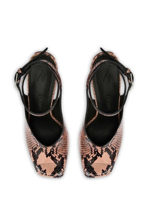 The Attico Ornella python-print heeled leather pumps - Pink