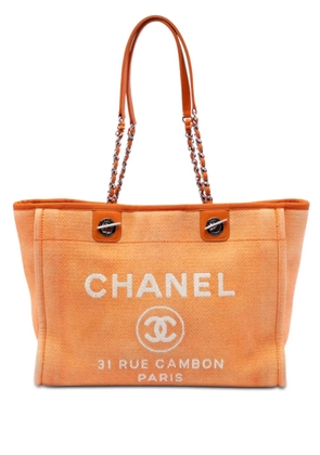 CHANEL Pre-Owned 2014-2015 Small Canvas Deauville tote bag - Orange
