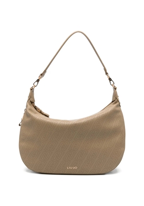 LIU JO perforated-logo shoulder bag - Neutrals
