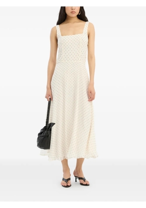 ROTATE BIRGER CHRISTENSEN chiffon flared midi dress - Neutrals