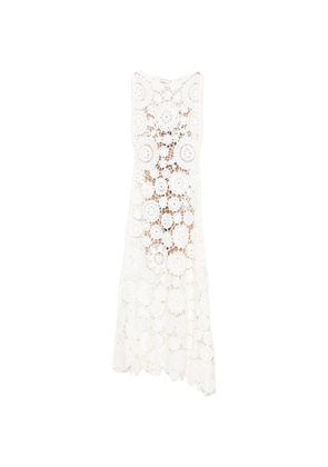 Self-Portrait crochet-floral maxi dress - White