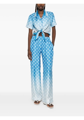 Casablanca gradient tie-front top - Blue