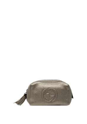 Gucci Pre-Owned 2000-2015 Metallic Leather Soho Cosmetic pouch - Grey