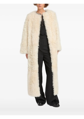 Yves Salomon lamb-shearling coat - White