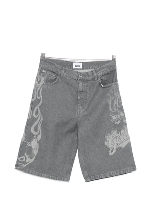 GCDS printed denim shorts - Grey
