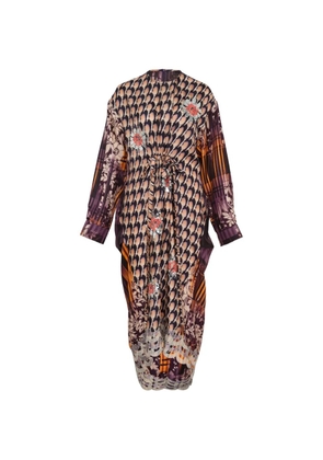 Biyan mix-print midi dress - Purple