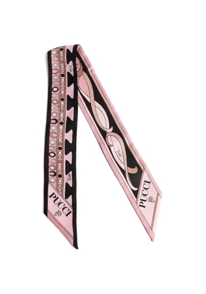PUCCI mixed print silk twill scarf - Pink