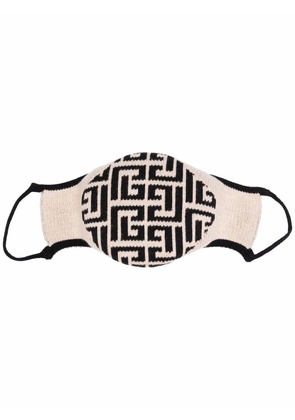 Balmain geometric-print face mask - Neutrals
