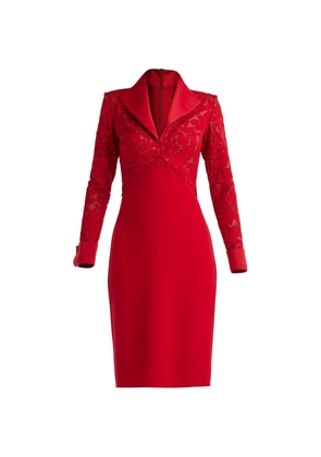 Tadashi Shoji Rovet floral-lace midi dress - Red