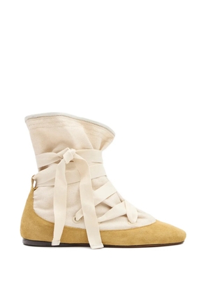 ISABEL MARANT Letiz ankle-tie leather boots - Neutrals