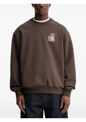 Les Deux Cole logo-print crew-neck sweatshirt - Brown
