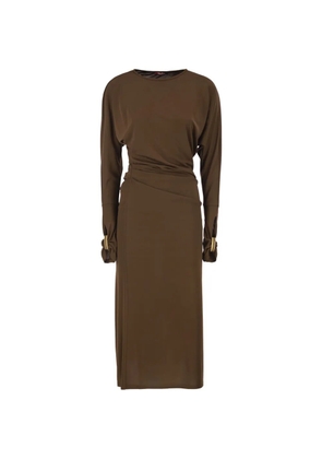 Max Mara draped-waist midi dress - Brown