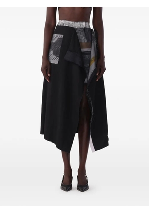 Jason Wu Collection x Robert Rauschenberg collage sheephead-artwork midi skirt - Black