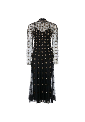 Temperley London Crossbone Lattice gown dress - Black