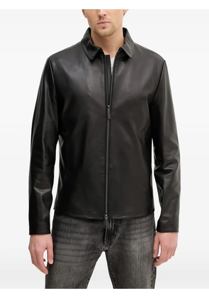 GUESS USA zip-up leather jacket - Black