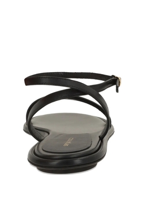 Sergio Rossi Surge leather flat sandals - Black