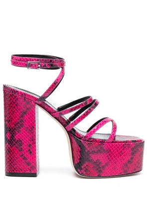 Paris Texas Evita snakeskin-effect 130mm sandals - Pink