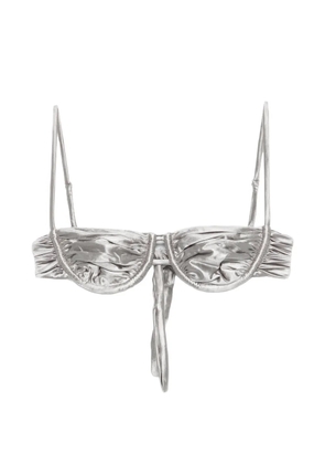 Isa Boulder ruched bikini top - Silver