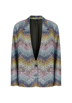 Missoni zigzag-pattern single-breasted blazer - Blue