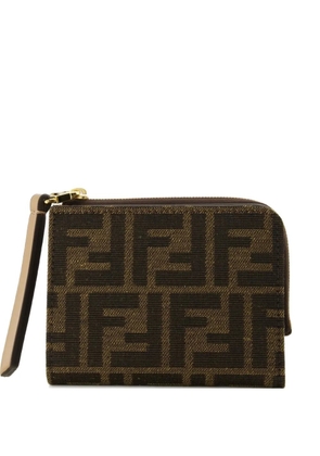 FENDI FF-motif zip wallet - Brown
