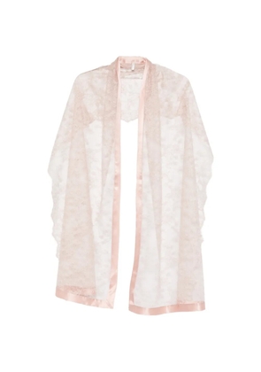 Carine Gilson lace-detail silk stole - Pink