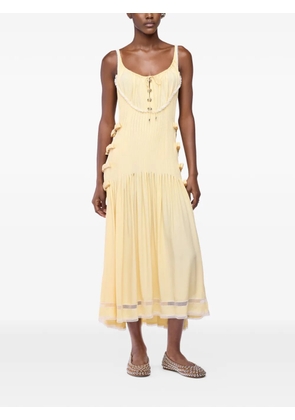 Rabanne lace-trim midi dress - Yellow