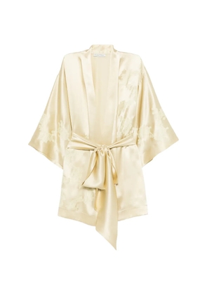 Carine Gilson lace-detail robe - Yellow
