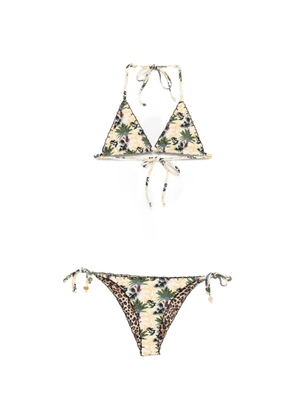 Anjuna leopard floral bikini set - Neutrals