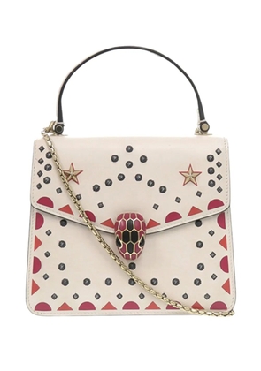 Bvlgari Pre-Owned 2010-2025 Small Studded Leather Laser Cut Square Serpenti Forever Chain Top Handle Bag satchel - Neutrals