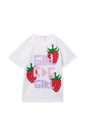 Comme Des Garçons Girl strawberry print top - White