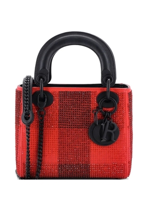 Christian Dior Pre-Owned Lady Dior Bag Embellished Leather Mini crossbody bag - Red