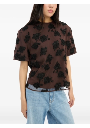 ROTATE BIRGER CHRISTENSEN beaded oversized top - Brown