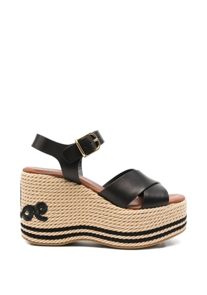 Chloé criss-cross platform espadrilles - Black